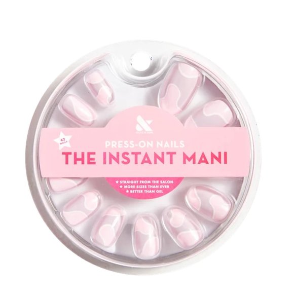 Press-on Artificial Nails Other - Olive & June Press-on Artificial Nails, Round Short, Groovy Swirl, Pink, 42 Ct